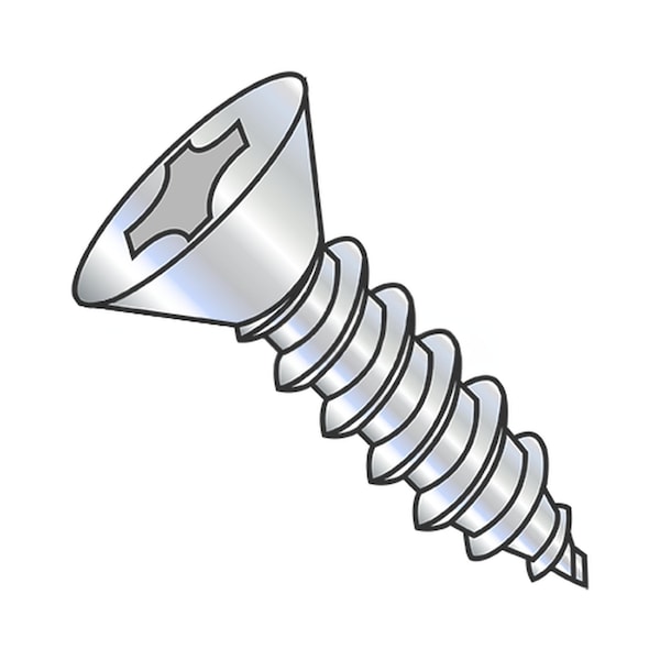 Usa Industrials Self-Drilling Screw, 1/4"-14 x 2", Zinc Plated Steel Flat Head Phillips Drive BULK-SCRW-15421 - main